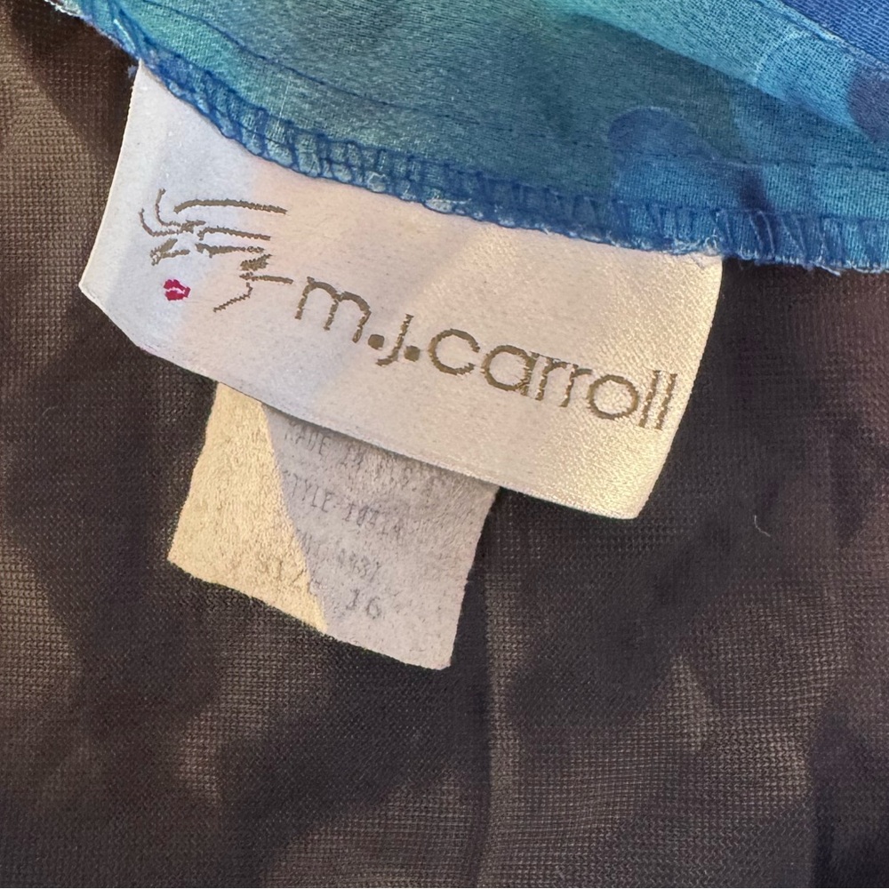 M.J. Carroll Floral Wrap Skirt Sz 16 • Midi Length • Vintage - Picture 11 of 13